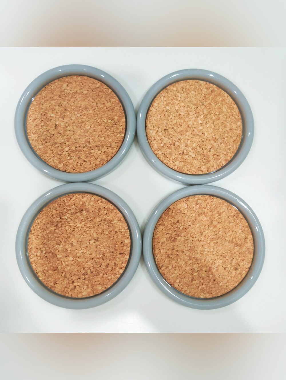 Gessner Products Vintage Coasters Grey Corkboard Plastic
